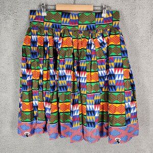 Li Lis Creations Women's Size 12/14 Colorful African Print Handmade‎ Midi Skirt